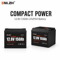 Batterie LiFePO4 semi-solide Enlzh 12,8V-150Ah, 4000 cycles, pack UN38.3 pour applications marines/bateaux, stockage solaire et véhicules électriques