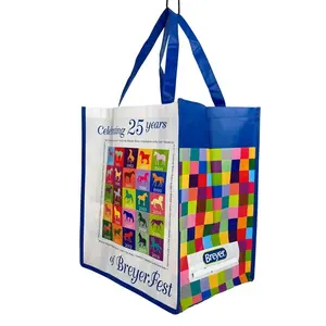 Custom Printed Eco-Friendly Reusable Waterproof Non-Woven Tote Shopping Bags Die Cut PP Laminated