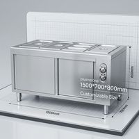 Comptoir de service alimentaire isotherme en acier inoxydable de qualité supérieure avec porte coulissante, le nombre de compartiments est personnalisable