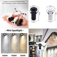 Spot LED miniature blanc 1W moderne personnalisé CE ETL SAA, en aluminium encastré, pour armoire, vitrine, anti-éblouissement