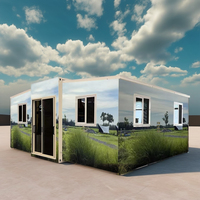 Villa préfabriquée de luxe australienne de 40 pieds, maison mobile de 20 pieds, 3 chambres, extensible, panneau sandwich en acier, garantie 5 ans
