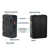 Traceur GPS avec batterie, localisateur d'actifs pour flotte avec batterie rechargeable de 9000 mAh, plateforme Web gratuite à vie, surveillance par application mobile