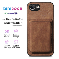 Minibook Nouvelle coque de téléphone en toile antichoc pour iPhone 15 18 Pro Max avec porte-cartes et étui portefeuille