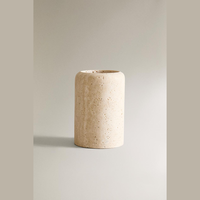 Ensemble de boîte à bijoux et de porte-savon en résine écologique effet travertin élégant, six pièces, pour la décoration de la salle de bain et de la maison