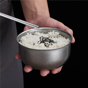 Stainless Steel Rice Bowl 250Ml Durable Camping Bowl Solid Color Industrial Style Dish - Product Image 1