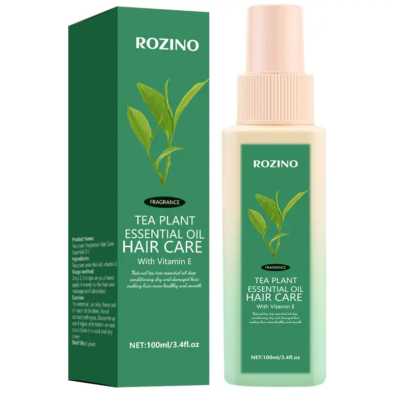 Olio essenziale per la cura dei capelli Tea tree, anti-crespo femminile e capelli morbidi per migliorare e riparare i capelli secchi