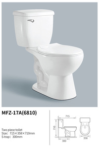 Inodoro de Dos Piezas con Doble Descarga, Moderno, de Cerámica, Sifónico, para Baño, Sanitario, Sifón en S, 300 mm, Precio Económico - Product Image 2