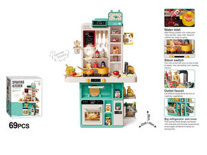 Jouets de cuisine pour enfants, maison de jeu de puzzle, <span class=keywords><strong>chef</strong></span> cuisinier, nourriture, 88 cm, jouets de cuisine, son, lumière, pulvérisation, table à manger, jouets, 69 pièces, dessin pour enfants - Product Image 3