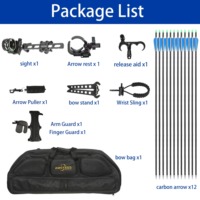 Ensemble d'arc à poulies de chasse Junxing M129, poids de tirage réglable 30-70lbs, 80% de let-off, kit de tir à l'arc pour la chasse et le tir sur cible