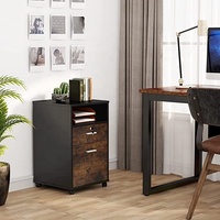 Classeur mobile de support d'imprimante moderne de roues de roulement avec la serrure et le classeur en bois de taille de lettre de 2 tiroirs pour le bureau à domicile