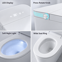 Electric Smart Toilet Ceramic Bidet Toilet One Piece Toilet with Heated Seat Warm Air Dryer for Bathroom