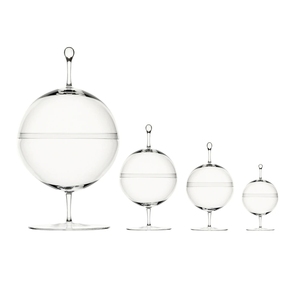 Taza pequeña de vidrio de borosilicato resistente al calor soplado a mano transparente por encargo con puntos elevados y plato - Product Image 2