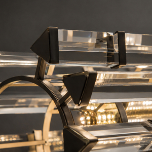 Sleek Multi Layer Crystal Linear Chandelier For Large Dining Room And Commercial Space - Product Image 2
