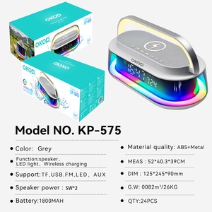 OKOP575 Reloj <span class=keywords><strong>Despertador</strong></span> con Carga Inalámbrica de 15W, Luz Ambiental RGB, Ruido Blanco, Altavoz para Hogar/Oficina, OEM - Product Image 6