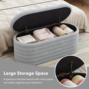 Bọc lưu trữ Ottoman băng ghế dự bị dày đệm chần cuối giường băng ghế dự bị cho lối vào phòng khách - Product Image 3