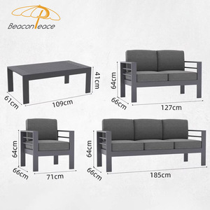 Ensemble <span class=keywords><strong>de</strong></span> canapés d'extérieur en aluminium moderne meubles <span class=keywords><strong>de</strong></span> <span class=keywords><strong>jardin</strong></span> étanche terrasse patio ensemble <span class=keywords><strong>de</strong></span> canapés sectionnels pour Village Courtayrd - Product Image 5