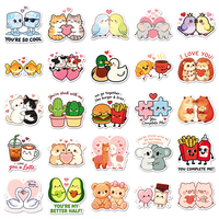 50 autocollants en gros, motif cœur irrégulier, étanches, personnalisés, mignons et kawaii, pour journal, cadeau, décoration de tasse