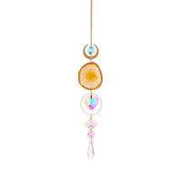 Cristal naturel tranche d'agate attrape-soleil carillons éoliens suspendus pour la maison jardin décor cristal suspendus ornement artisanat