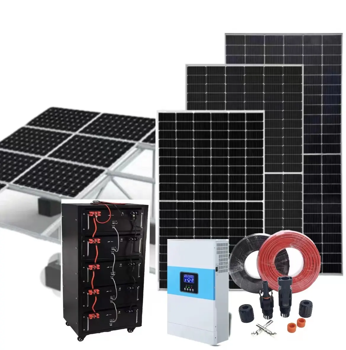 完全なハイブリッドソーラーパネルシステム8kw10kw12kw家庭用ソーラーエネルギーシステムソーラーハイブリッドS