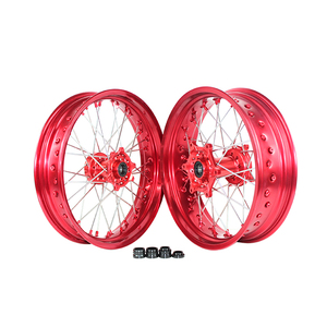 Motocicleta 16/17 pulgadas aleación de aluminio 7116-T6 motocicleta conjunto completo <span class=keywords><strong>Super</strong></span> <span class=keywords><strong>Motard</strong></span> ruedas para <span class=keywords><strong>Honda</strong></span> CR250 CRF450R - Product Image 3