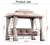 Hamac de jardin 3 places avec tente gazébo, mobilier d'extérieur, offre spéciale