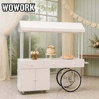 Chariot à bonbons floral WOWORK 2026 pour la décoration de fête de mariage, de fête d'anniversaire et d'événements, avec un design personnalisé pour la présentation de desserts en extérieur