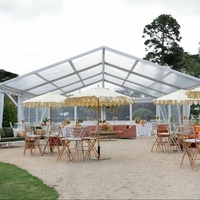 Tentes de réception de luxe transparentes COSCO, grandes tentes de mariage, bâtiments préfabriqués transparents, structure en aluminium