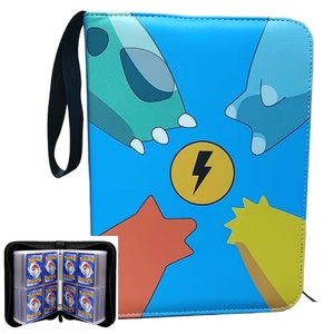 L'album de cartes <span class=keywords><strong>Pokémon</strong></span> personnalisé le plus vendu, classeur à fermeture éclair en PU avec 4 pochettes, 50 pages intérieures, rangement portable à feuilles mobiles - Product Image 3