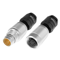 Connecteurs M9 Droits Blindés Mâle-Femelle Étanche IP67/IP68 Semi-Plastique 2-8 Broches pour Installation sur Site Dorés