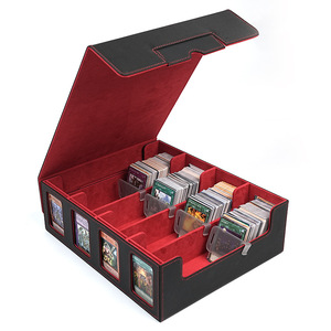 Scatola porta carte rettangolare a 4 file con finestra, divisori e scomparti separati, bestseller direttamente dalla fabbrica, scatola portaoggetti premium per carte da gioco - Product Image 1
