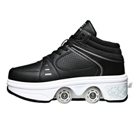Chaussures à roulettes transformables Liekick en promotion, baskets convertibles 2-en-1 multi-modes avec bande lumineuse LED et roues cachées