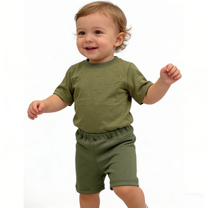 Set <span class=keywords><strong>di</strong></span> Abbigliamento Estivo per Bambino <span class=keywords><strong>in</strong></span> <span class=keywords><strong>Mussola</strong></span> 100% <span class=keywords><strong>Cotone</strong></span>, Maglietta a Maniche Corte e Pantaloncini, Due Pezzi - Product Image 4