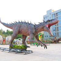 Çin tedarik robotik Dino simülasyon yapay dinozorlar Animatronics tema parkı kral dinozor modeli için gerçek boyut dinozor