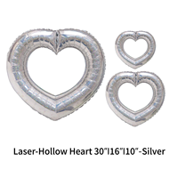 Ballon en feuille d'argent brillant en forme de cœur évidé pour la Saint-Valentin et la décoration de fête de mariage