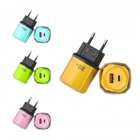 Casing Charger Portabel PD30W Crystal Clear 5V 2A Mini Ice Cube Charging Head Dual Ports A+C Adaptor Daya untuk Earphone