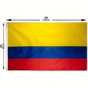 Bandera de Colombia de 3x5 pies, colores vivos, diseño personalizado, poliéster con ojales de latón, amarillo, azul, rojo, para exteriores - Product Image 2