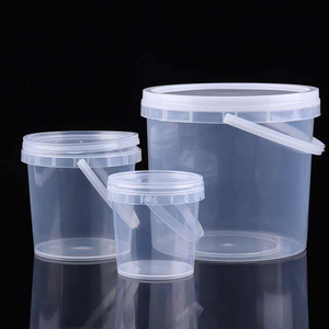 High Quality 2L Capacity Clear Transparent Packaging Food Grade PP Plastic Bucket With Lid