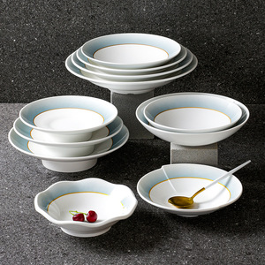 Xiangyuan <b>melamine</b> tableware <b>plates</b>, deep dishes, soup <b>plates</b>, commercial restaurant and hotel imitation porcelain soup <b>plates</b>, - Product Image 1