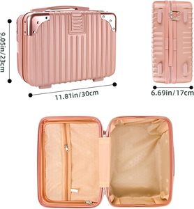 Trousse de Maquillage Mini <span class=keywords><strong>Valise</strong></span> 14 Pouces Sac de Rangement Portable à Fermeture Éclair Personnalisable avec Logo Trousse de Voyage Coque de Transport pour Cosmétiques - Product Image 3
