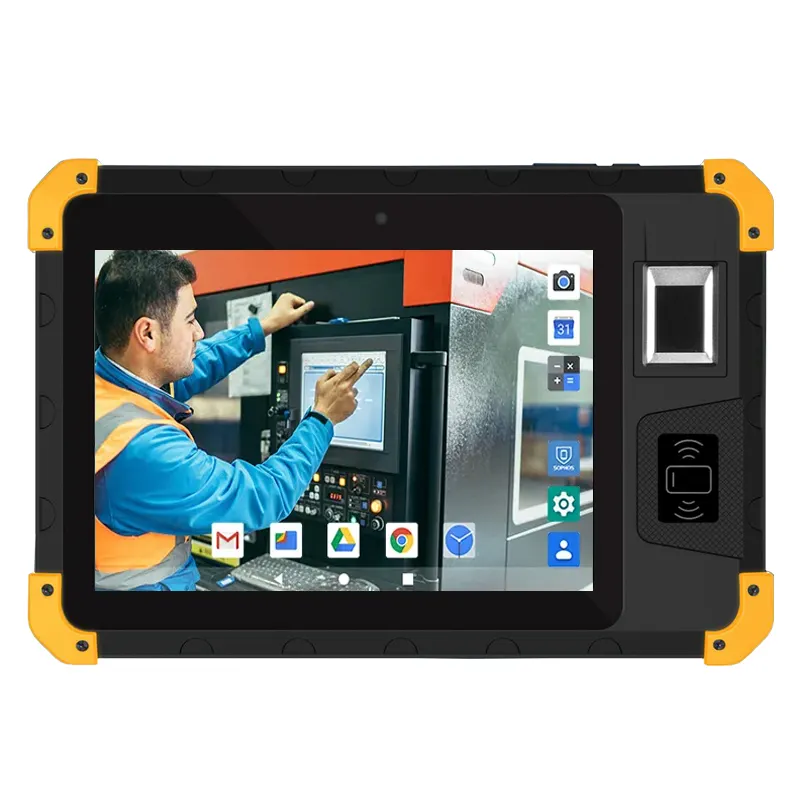 8インチの頑丈な産業用タブレットPCデュアルSIMカードスロット4GLteIP65 Androidタブレット (NFCRFID指紋付き)