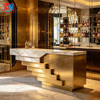 Comptoir de service de luxe doré, mobilier de bar, comptoir de bar, meuble de bar, comptoir de présentation pour pub