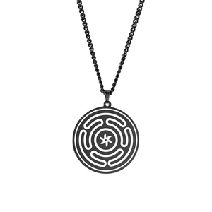 Collana in Acciaio Inossidabile con Ruota di Ecate e Strofalo di Ecate, Gioiello per Stregoneria, Potere, <span class=keywords><strong>Luna</strong></span>, Notte e Magia, Dea della Kabbalah - Product Image 5