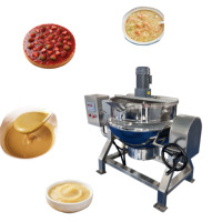 Marmite mélangeuse à vapeur avec grattoir en acier inoxydable SUS304 à fond antiadhésif pour la concentration de confiture de sureau et de purée de fruits