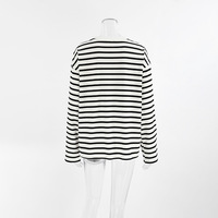 Nouveau T-shirt rayé à manches longues pour femme, décontracté, col rond, en coton, pour un usage quotidien