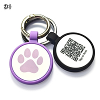 Luxus-Kollektion Robuste QR-Code Haustier-ID-Marke mit HF/LF-Chip, Wasserdichtem Silikon, Personalisiertem Klassischem Design für Tier-ID-Marken