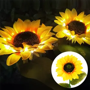 Lampu Taman Tenaga Surya, Lampu Taman Tenaga Surya, Led Simulasi Bunga Matahari Luar Ruangan Bertenaga Air