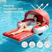 Fauteuil flottant gonflable électrique avec auvent, flotteur motorisé en PVC avec chaise longue gonflable à double moteur