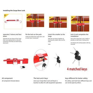 Fixation de sécurité universelle réglable en acier avec verrou intégré pour pare-chocs de remorque et cadre de conteneur - Product Image 4