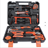 Boîte à outils portable multifonctionnelle pour le travail du bois à domicile, 45 pièces, ensemble d'outils à main, boîte rigide en acier au carbone, OEM, garantie de 3 ans