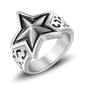 <b>Titanium</b> Steel Punk Star Men's <b>Ring</b> SA979 Gift Jewelry - Product Image 4
